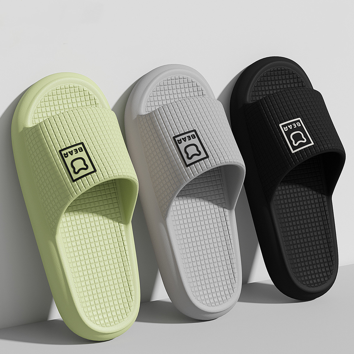 Men'S Shoes Non Slip - 女性の夏のスリッパシャワーシューズカップルホームバスルームノンスリップ快適なスライドビーチサンダル男性フリップフロップホテルフラット