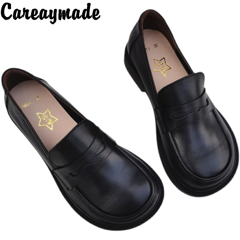 Men'S Shoes With Toes - Cauaymade-カジュアルなオックスフォードの靴,男性用の牛革レザーの靴,春と秋の大型靴