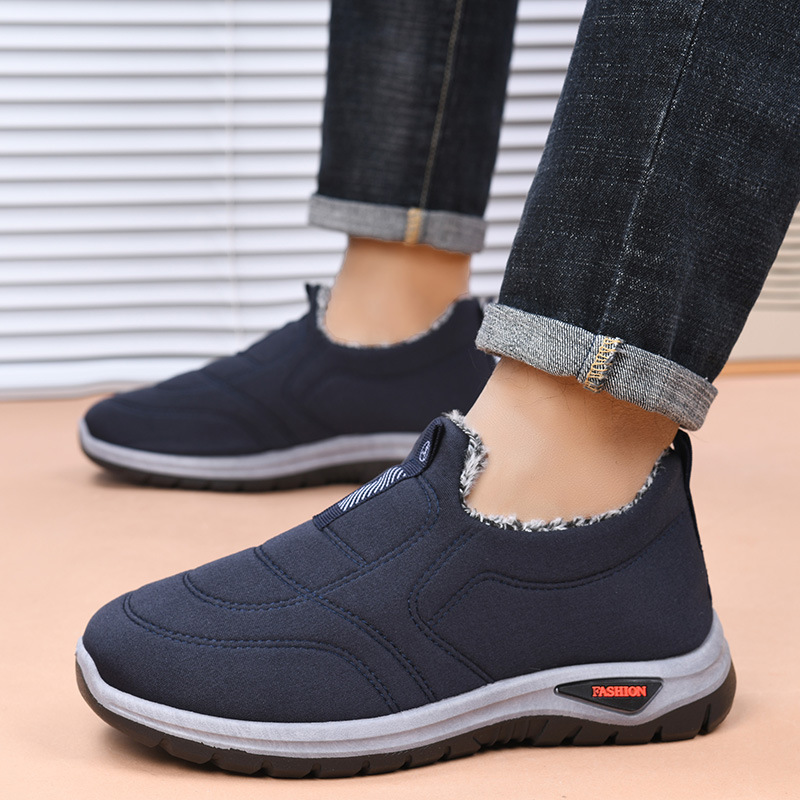 Men'S Shoes With Toes - 厚手のフリース冬用コットンシューズ、女性用ブーツ、男性用靴、高齢者向け履物、快適な大きいサイズ、ママ用カジュアルシューズ