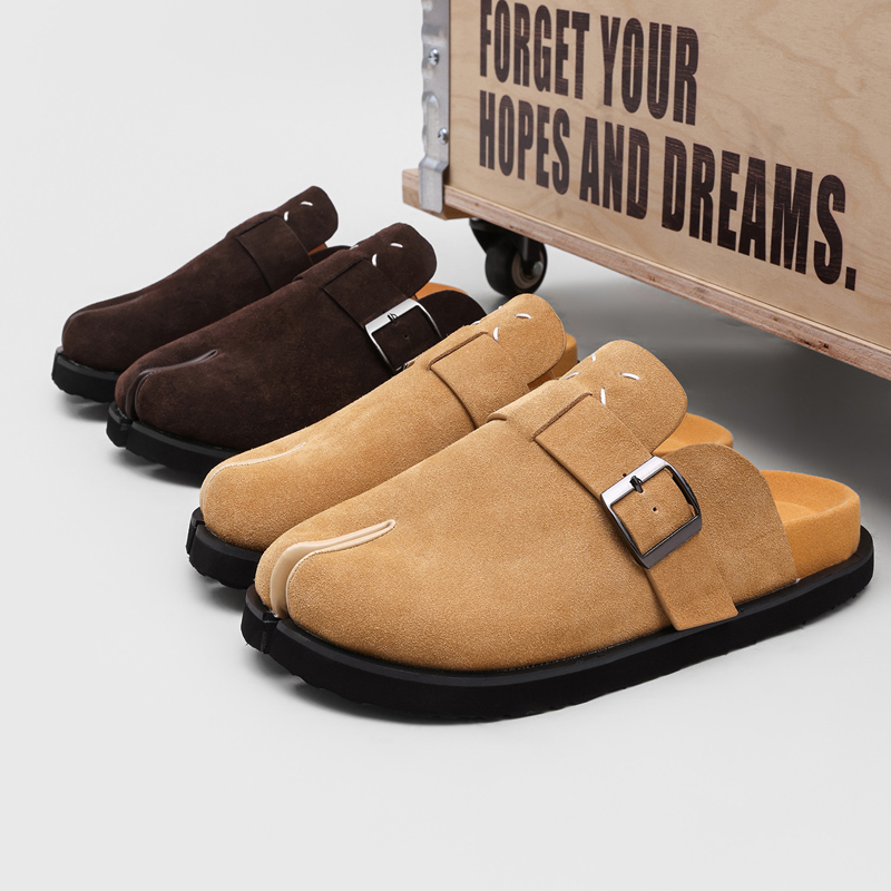 Men'S Shoes With Toes - 最新のトレンドメンズスプリットトゥミュールシューズ、高品質メンズカジュアル快適ワンピーススリップオンスリッパ、サイズ38-46メンズスリッパ