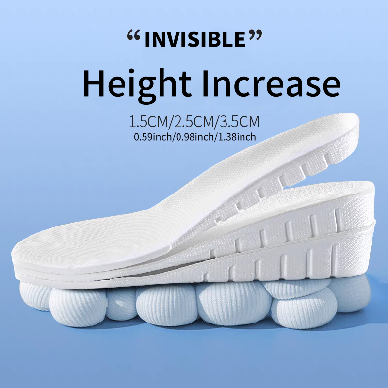 Men Shoes Size Chart - 1 ペア新 1.5-3.5 センチメートル白目に見えない身長増加インソール EVA ソフトライト靴底パッド男性女性整形外科インサート