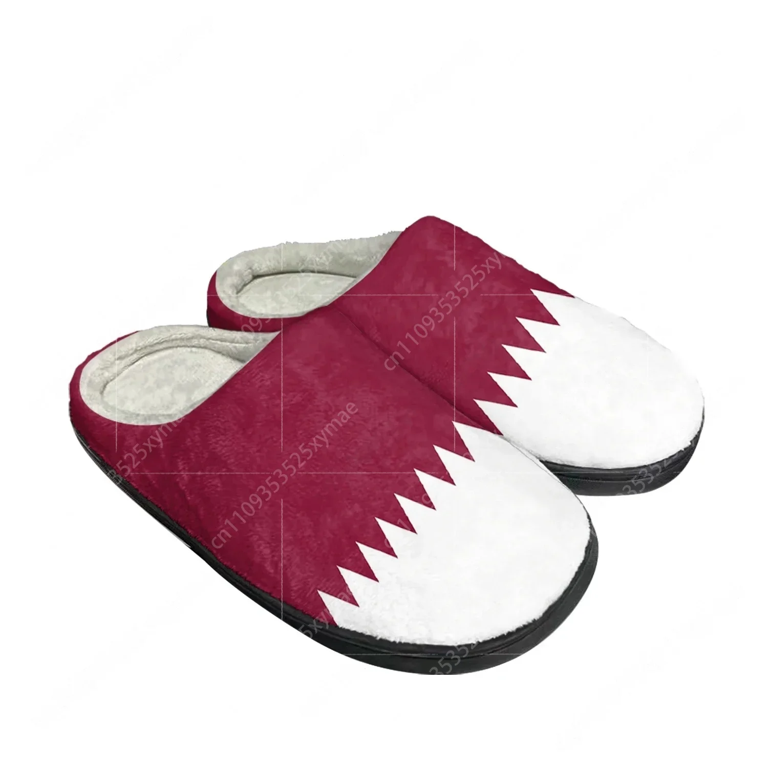 Men Shoes Qatar - カタール国旗ホームコットンカスタムスリッパメンズレディースサンダルカタールプラッシュ寝室カジュアル保温靴サーマルスリッパ