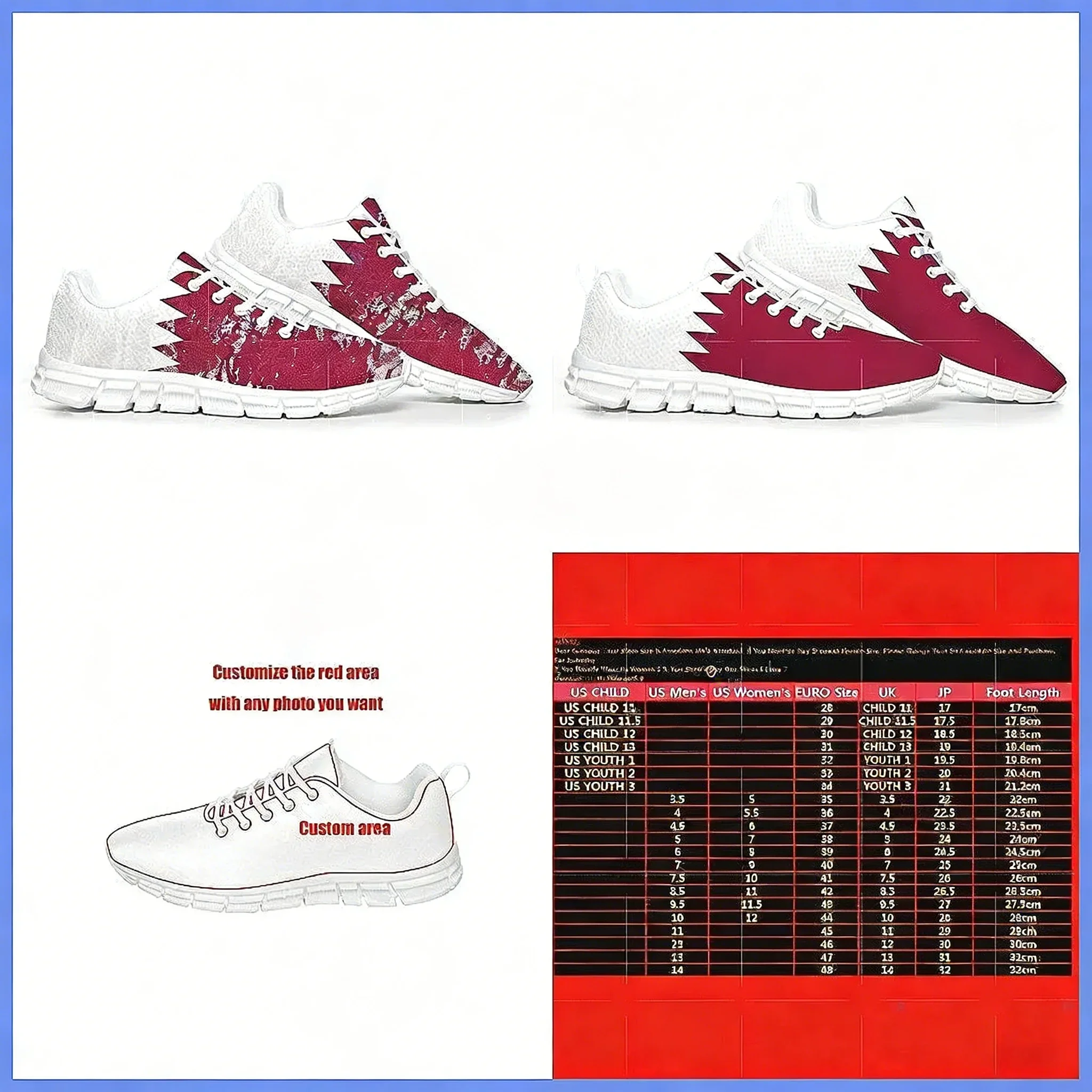 Men Shoes Qatar - カタール国旗柄スポーツシューズ、男女兼用カスタムスニーカー、高品質カジュアルカップルシューズ