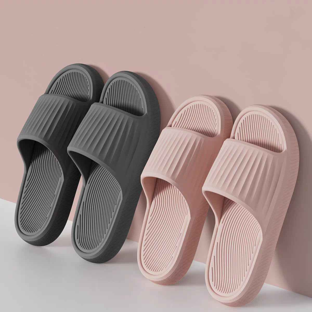 Men'S Shoes Non Slip - 女性用サマーサンダル、滑り止めEVAソフトソールシャワースリッパ、男性用厚底プラットフォームスライド、カップル用ホーム簡潔ファッションバスルームスリッパ