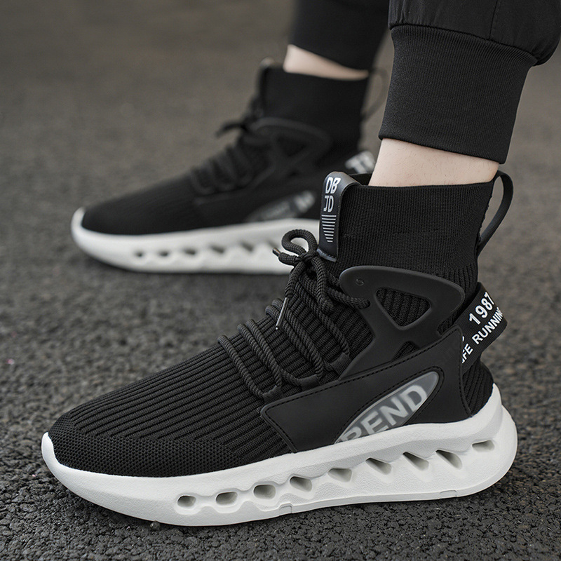 トレンドメンズハイカットソックスシューズ通気性メッシュ厚底ト - Canvas Sneaker High のレビューと価格