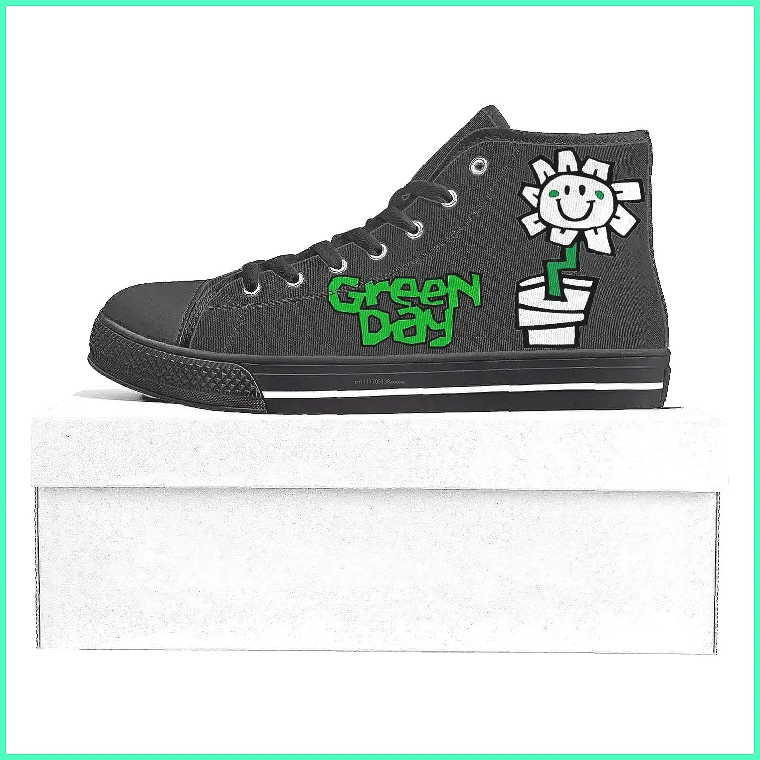 カスタムグリーンデイバンドハイカットキャンバススニーカー、ポ - Canvas Sneaker High のレビューと価格