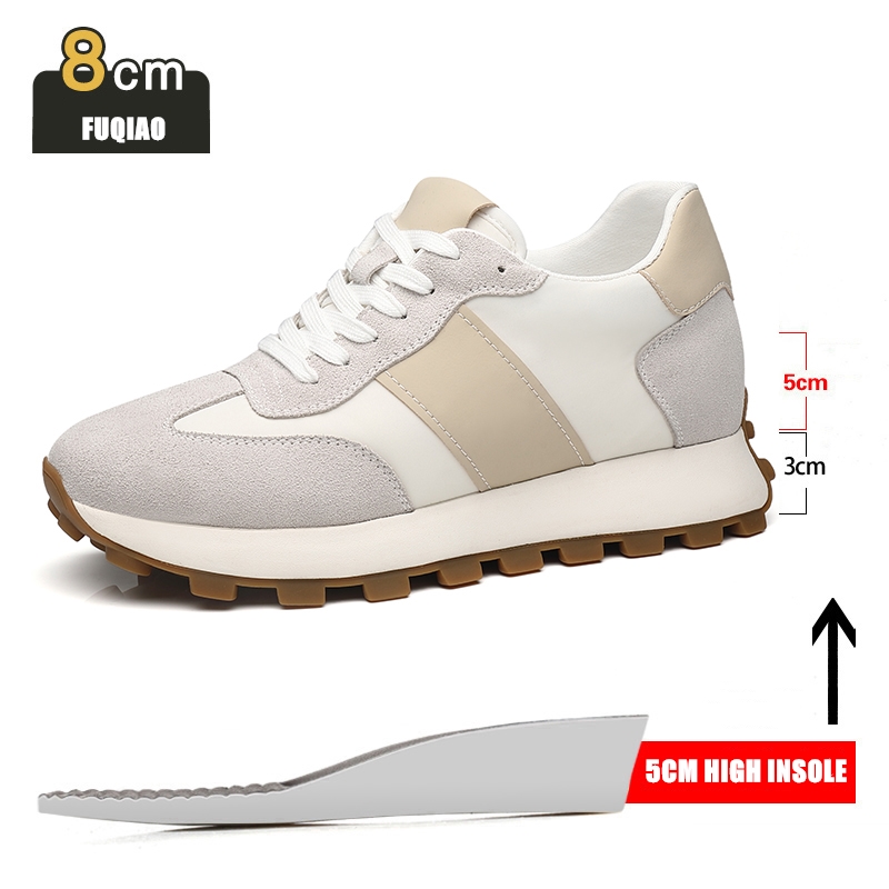 男エレベーターカジュアルスニーカー牛スエードレザーレースアッ - Men Shoes Size Chart のレビューと価格