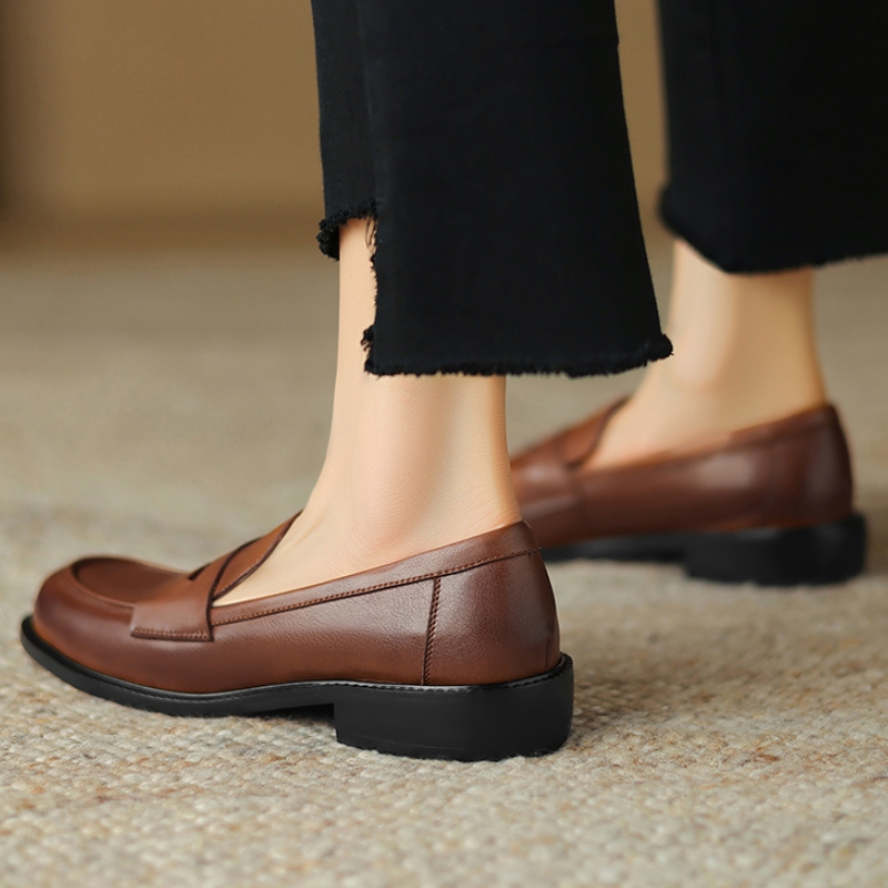 春のオックスフォードシューズ女性のための本革デザイナーフラッ - Men Shoes Elegant のレビューと価格