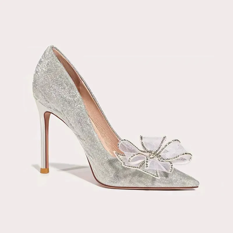 女性軽量セクシーなパーティーシルバースティレットヒールシュー - Men Shoes Elegant のレビューと価格