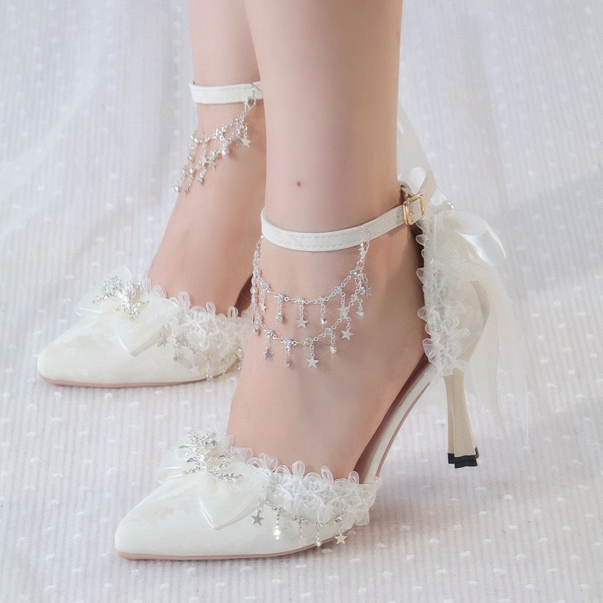ロリータ風女性用シューズ ホワイトヒール ホワイトウェディン - Men Shoes Elegant のレビューと価格