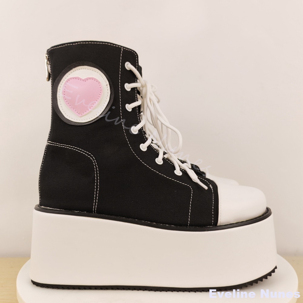 厚底ハイカットキャンバスシューズ レディース ラウンドクロス - Canvas Sneaker High のレビューと価格