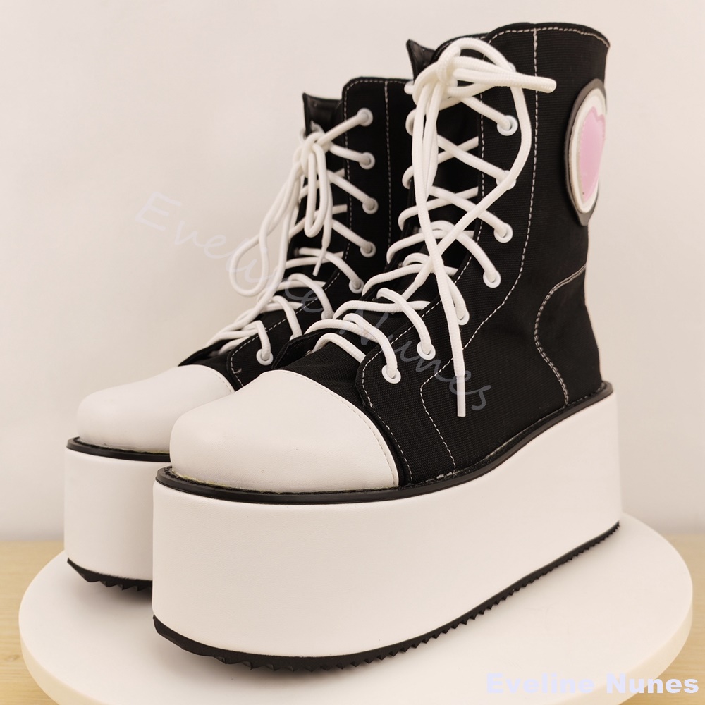 厚底ハイカットキャンバスシューズ レディース ラウンドクロス - Canvas Sneaker High のレビューと価格