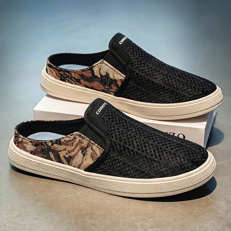 夏のメンズ穴あきメッシュスリッパ、通気性のあるアウトドアスポ - Men'S Shoes With Toes のレビューと価格