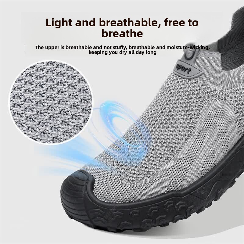 夏のメンズカジュアルシューズ弾性スリップオンデザイン衝突防止 - Men'S Shoes With Toes のレビューと価格