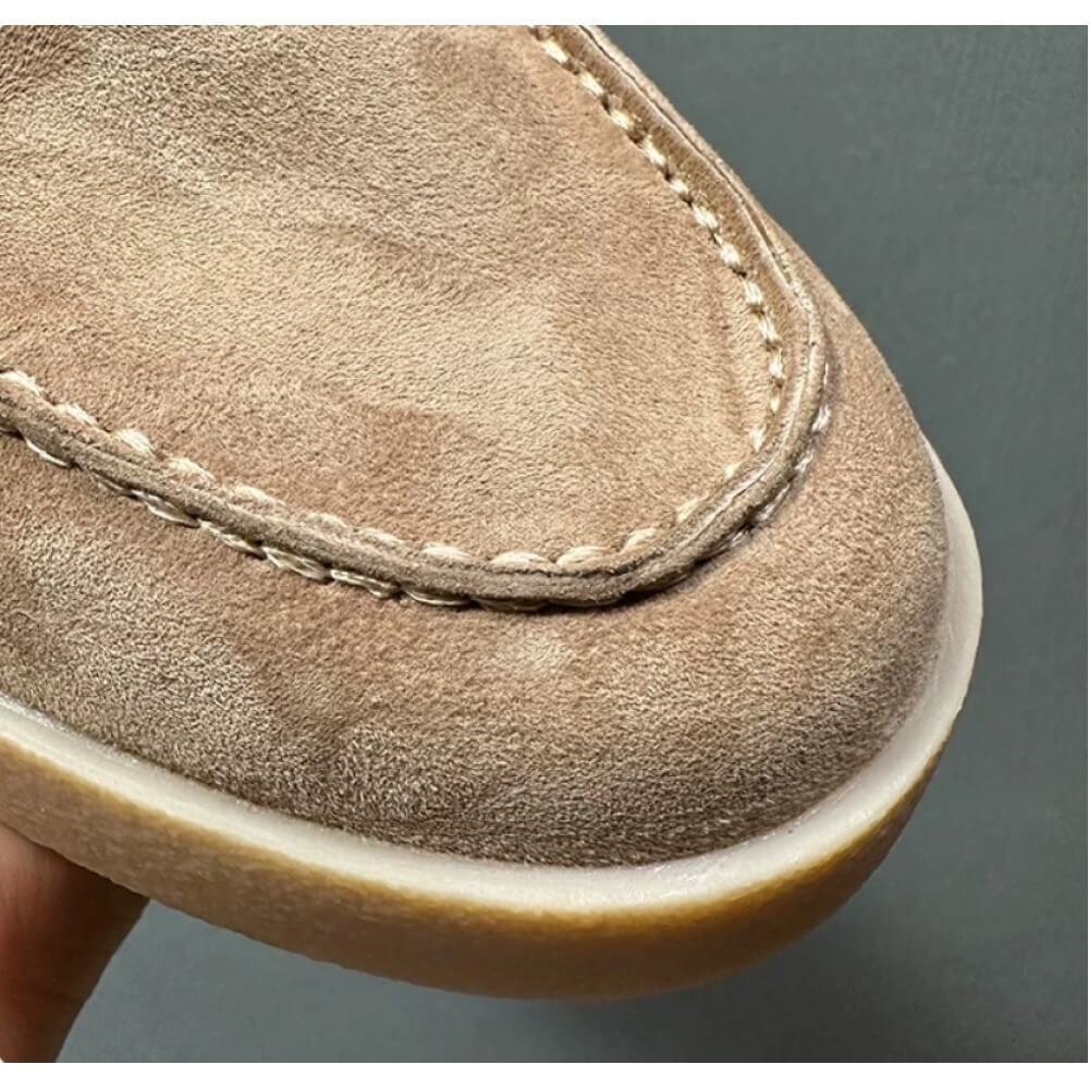 ラグジュアリーなベージュのスエードプラットフォームローファー - Men'S Shoes Smart のレビューと価格