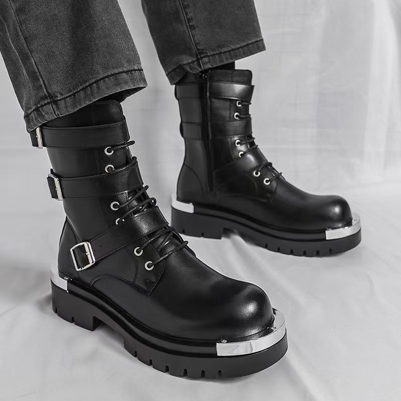 高品質メンズアンクルブーツティーンエイジャーレザーシューズオ - Men Shoes Elegant のレビューと価格