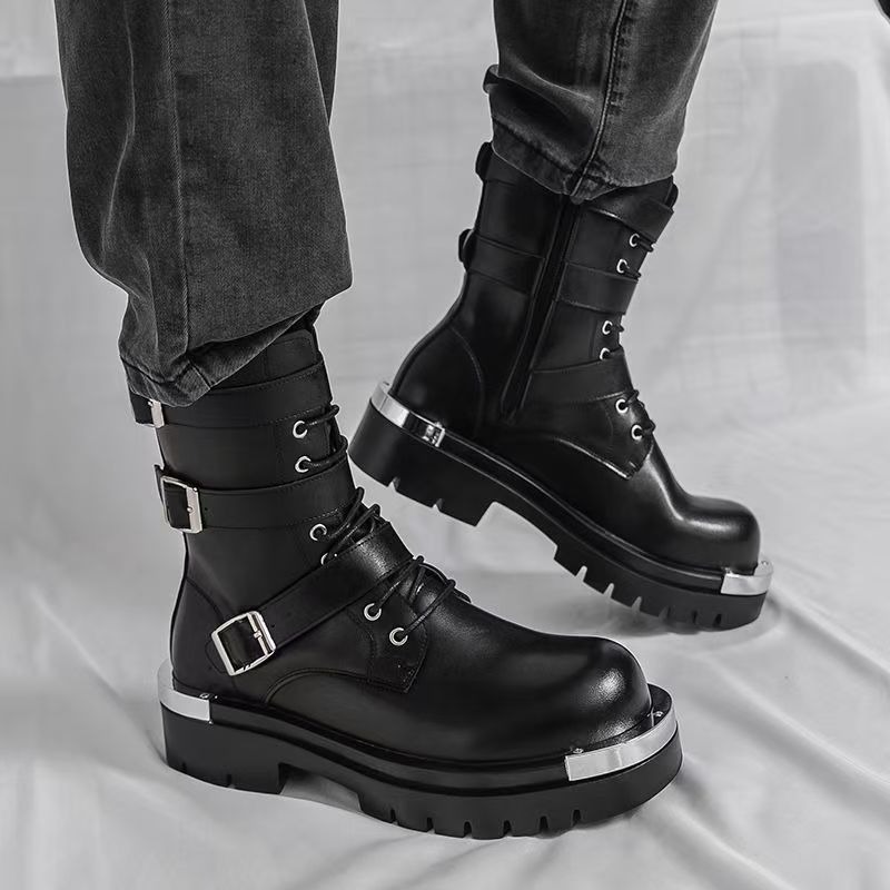高品質メンズアンクルブーツティーンエイジャーレザーシューズオ - Men Shoes Elegant のレビューと価格