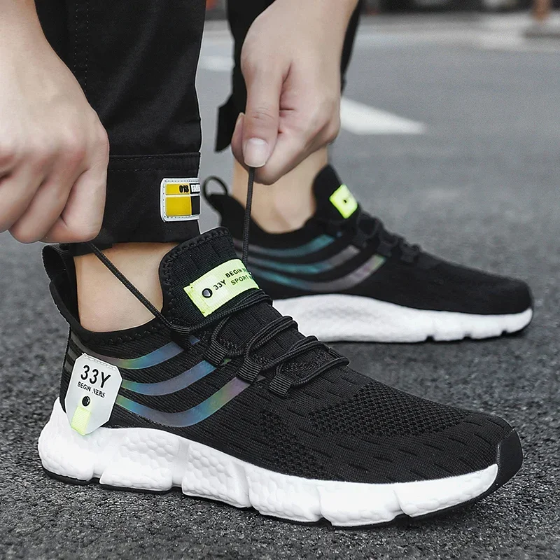 男性用の通気性メッシュのランニングシューズ,クラシックな滑り - Men Shoes Size Chart のレビューと価格