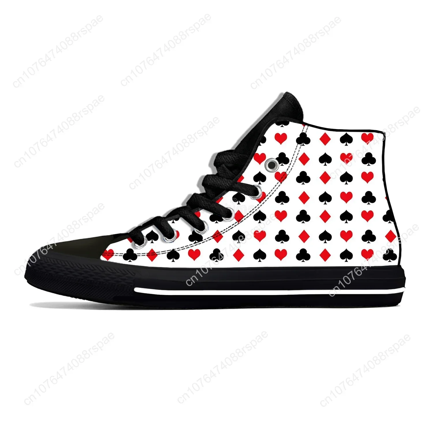 夏トランプシンボルポーカーカジノおかしいボードシューズカジュ - Canvas Sneaker High のレビューと価格