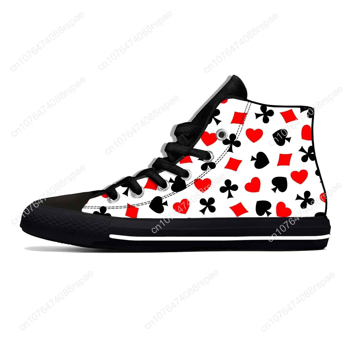 夏トランプシンボルポーカーカジノおかしいボードシューズカジュ - Canvas Sneaker High のレビューと価格