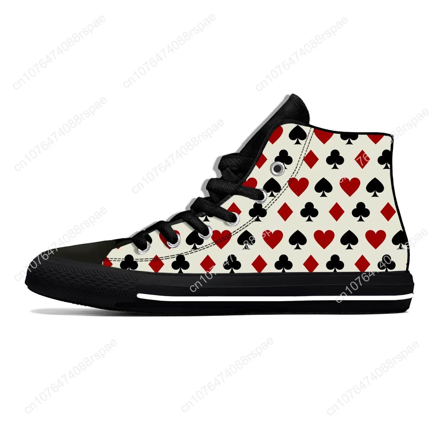 夏トランプシンボルポーカーカジノおかしいボードシューズカジュ - Canvas Sneaker High のレビューと価格
