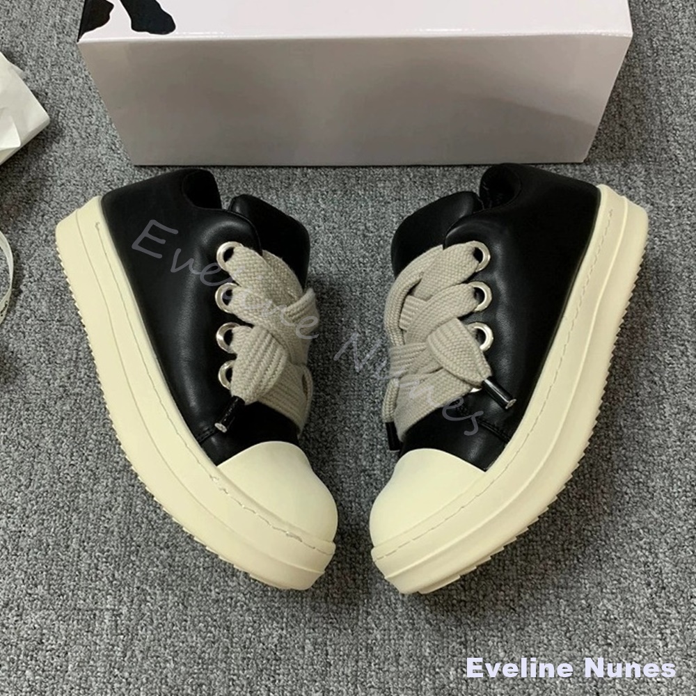 ユニセックス ブラックレザー プラットフォームスニーカー ホ - Canvas Sneaker High のレビューと価格