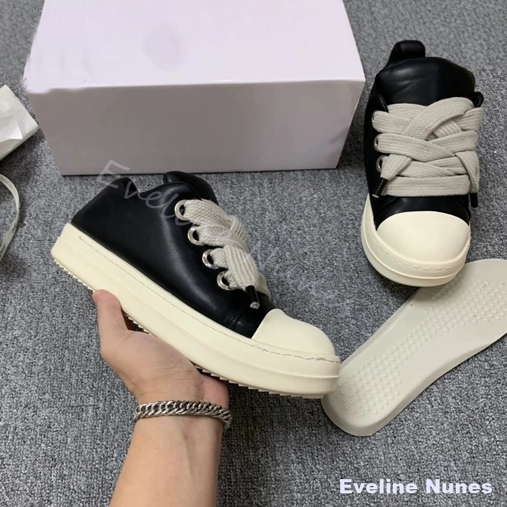 ユニセックス ブラックレザー プラットフォームスニーカー ホ - Canvas Sneaker High のレビューと価格