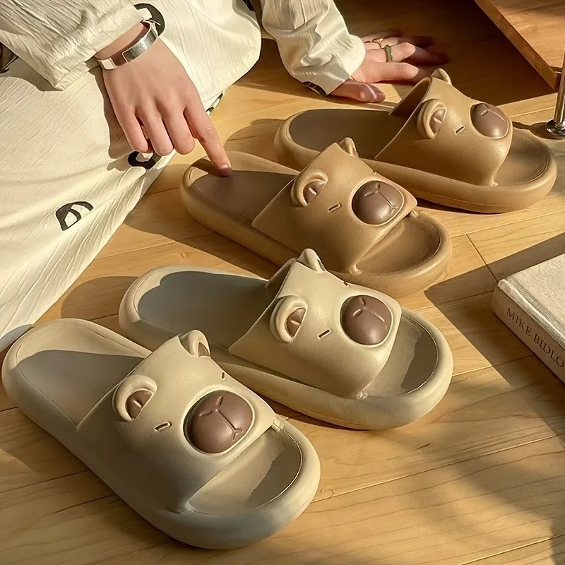 カピバラ スライドサンダル メンズ レディース 可愛い 夏用 - Men Shoes On Cloud のレビューと価格