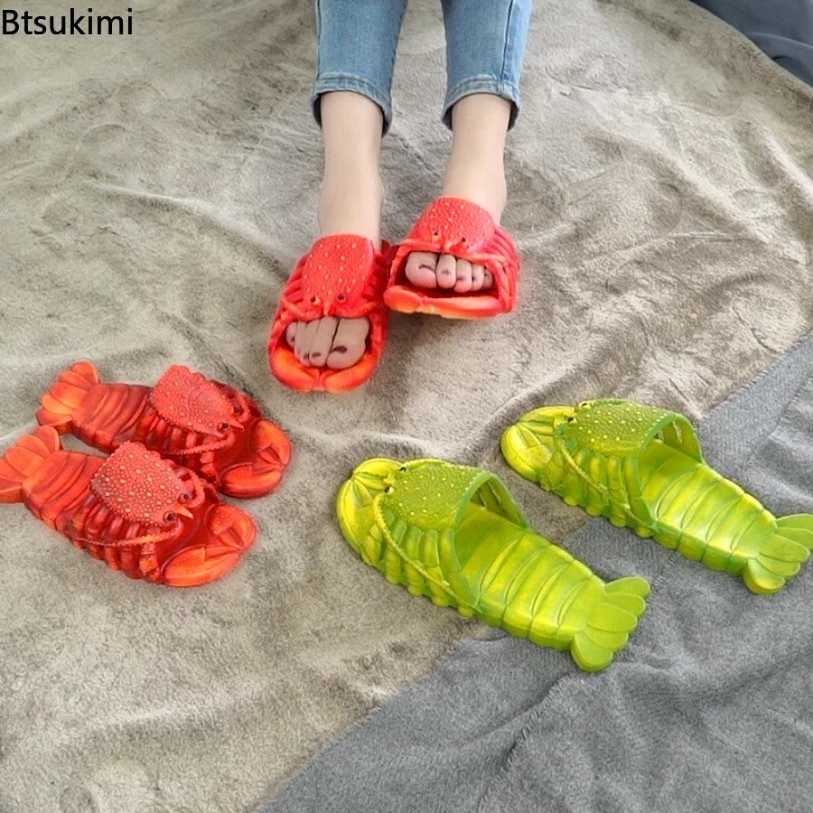 2026年新作 夏用 楽しい漫画風ロブスタースリッパ PVC - Men'S Shoes Non Slip のレビューと価格