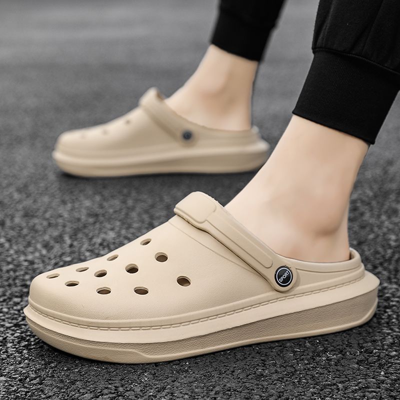 ビーチ通気性プラットフォーム男性穴スリッパオリジナルデザイナ - Men Shoes Elegant のレビューと価格