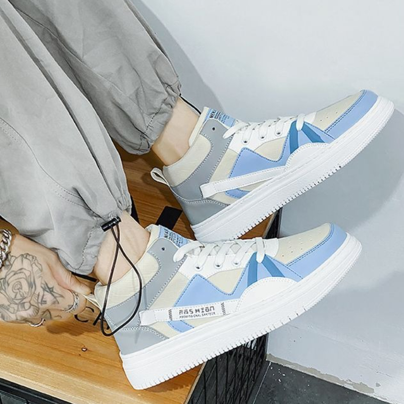 メンズ 厚底 ホワイト ハイトップ キャンバス スニーカー  - Canvas Sneaker High のレビューと価格