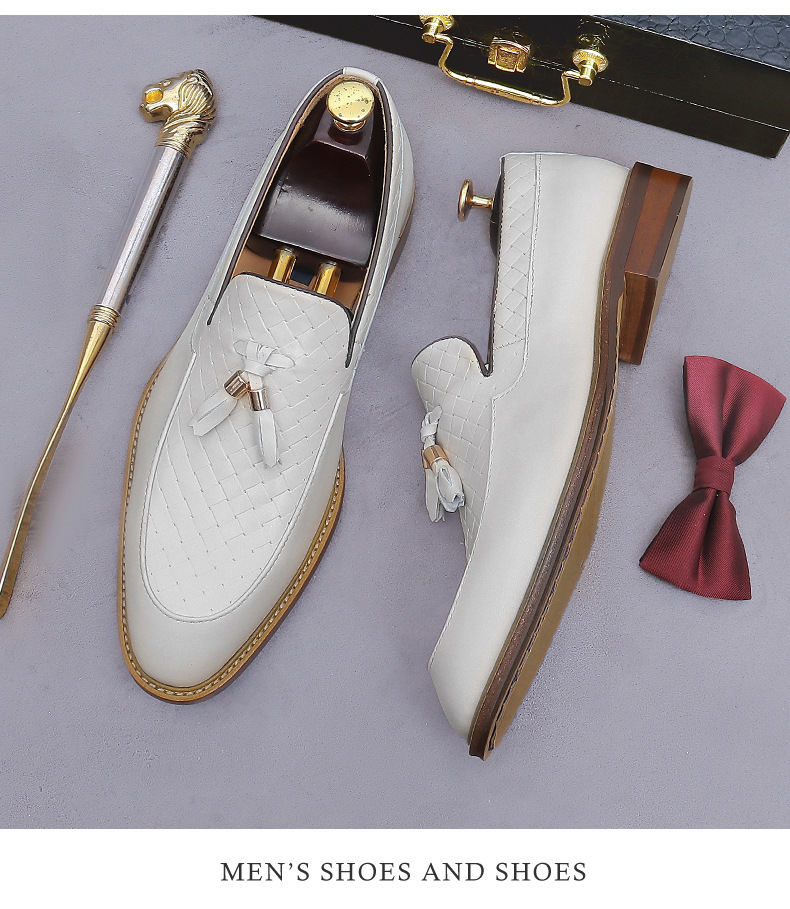 メンズフェイクレザーペニーローファー、複雑な織り模様のタッセ - Men'S Shoes Smart のレビューと価格