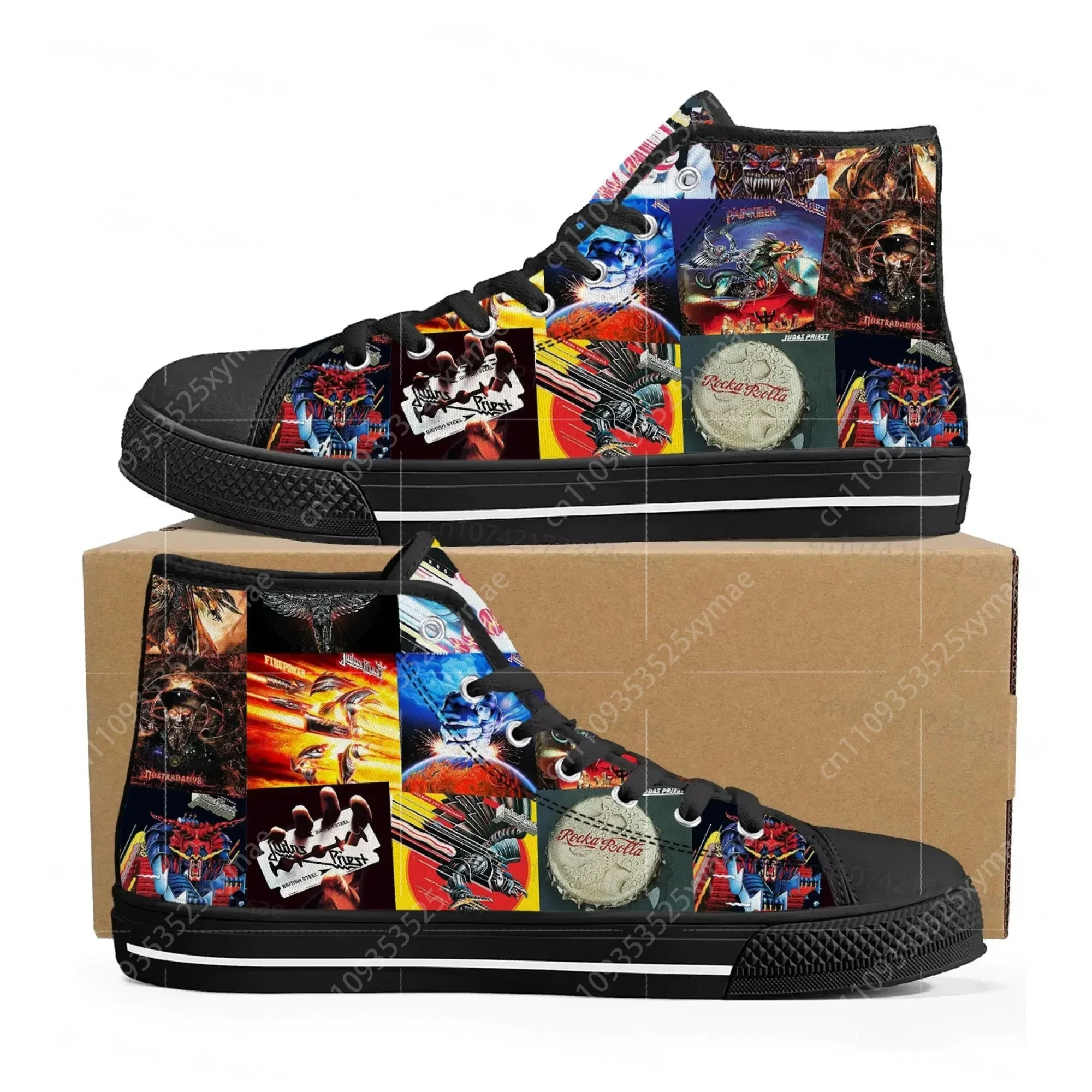 ジューダス・プリーストヘビーメタルロックバンドハイトップ高品 - Canvas Sneaker High のレビューと価格