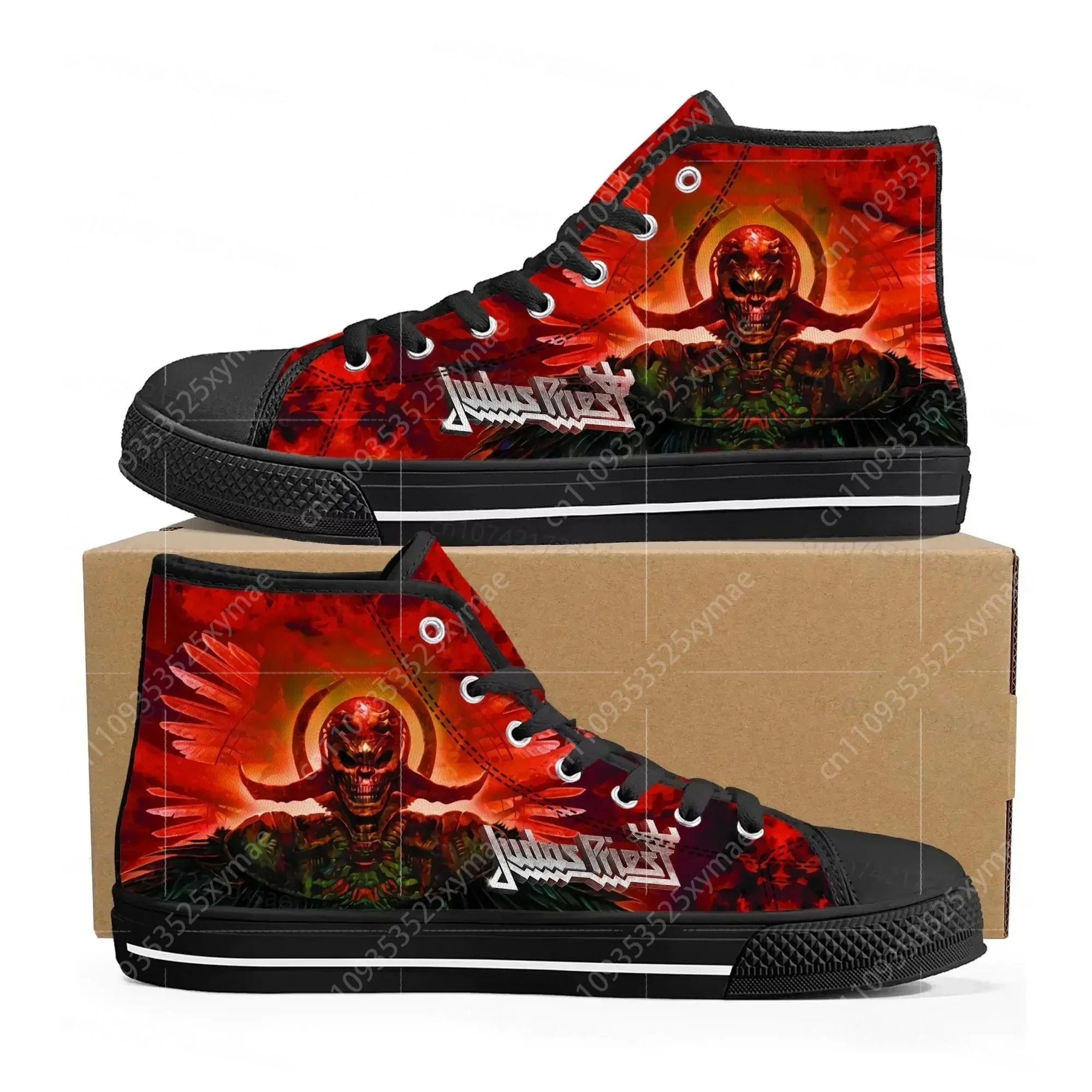 ジューダス・プリーストヘビーメタルロックバンドハイトップ高品 - Canvas Sneaker High のレビューと価格