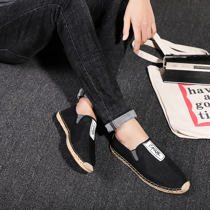 リネン製メンズカジュアルシューズ ローファー メンズフラット - Men Shoes Elegant のレビューと価格